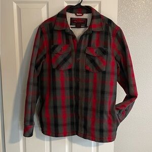 Tony Hawk - Jacket Men’s Size L - Plaid Shacket Shirt Jacket With Sherpa Lining